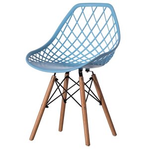 Fabulaxe Modern Blue Plastic Dining Chair
