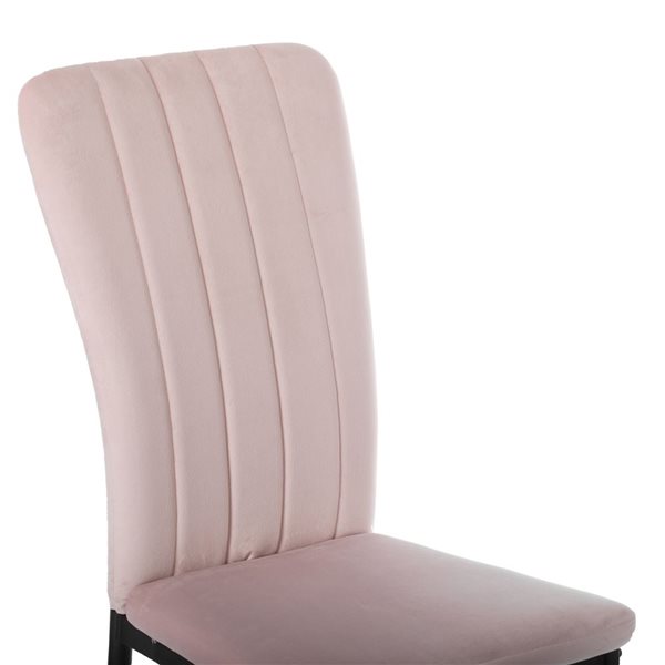 Chaise de salle à manger Fabulaxe moderne en tissu rose