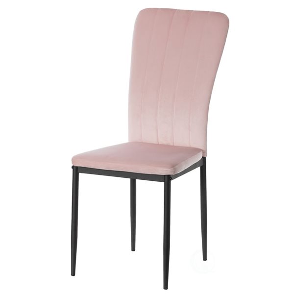 Chaise de salle à manger Fabulaxe moderne en tissu rose