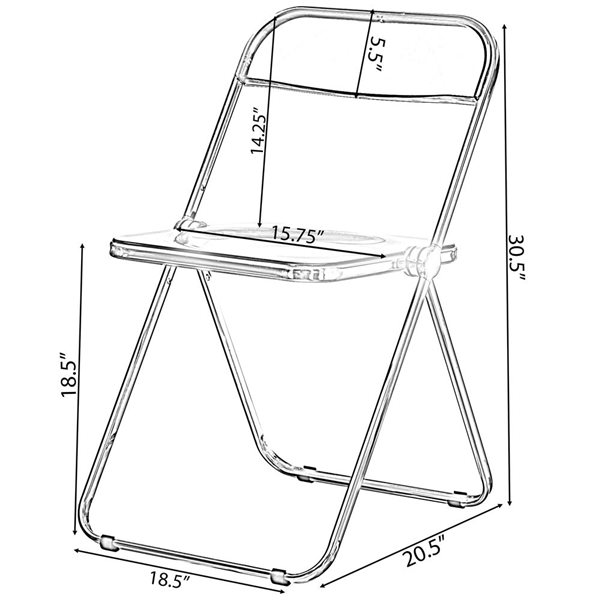 Chaise pliante d'intérieur Fabulaxe en acylique bleu