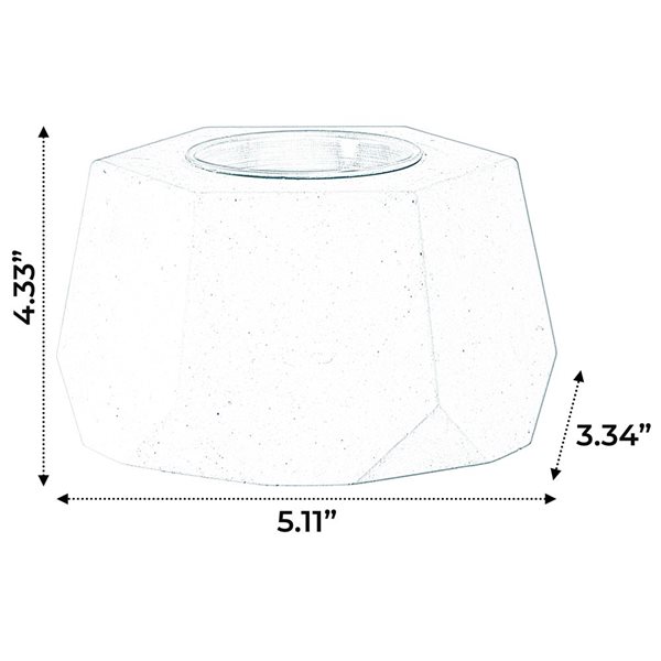Vintiquewise 4.25-in H Hexagon White Cement Tabletop Fire Pit