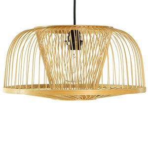 Lustre ovale moderne/contemporain Vintiquewise à 1 lumière en rotin naturel