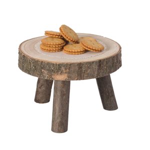 Vintiquewise Brown Wood Round End Table