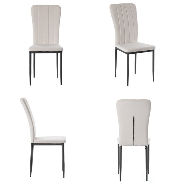 Fabulaxe Modern Beige Fabric Dining Chair