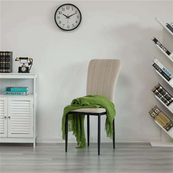 Fabulaxe Modern Beige Fabric Dining Chair