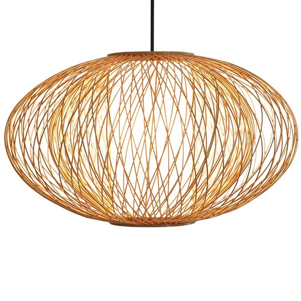 Vintiquewise 19.75-in Natural Modern/Contemporary Oval Pendant Light