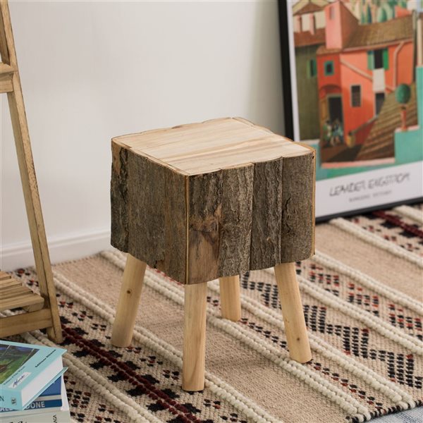 Vintiquewise Brown Wood Square End Table