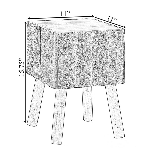 Vintiquewise Brown Wood Square End Table