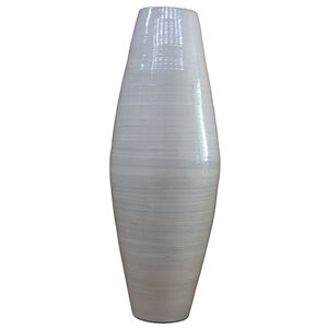 Grand vase Uniquewise de 37 po en bambou blanc