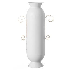 Uniquewise 19.25-in White Metal Floor Vase