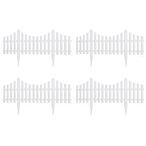 Gardenised 13-in x 23.75-in White Edging Fence - Set of 4