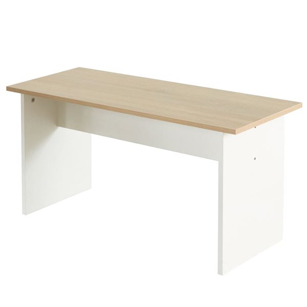 Table à manger Basicwise de 27,5 po x 43 po en bois blanc avec 2 bancs