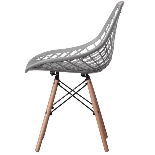 Fabulaxe Modern Grey Plastic Dining Chairs Set of 4 RONA