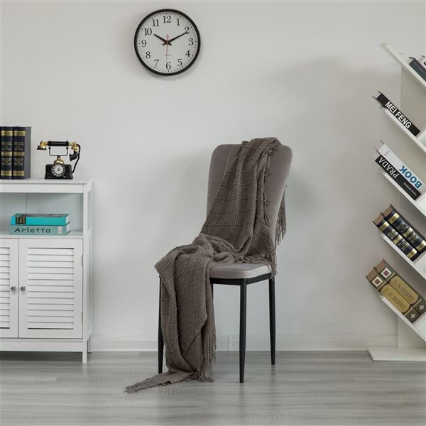 Fabulaxe Modern Grey Fabric Dining Chair