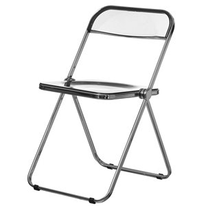 Fabulaxe Indoor Grey Acrylic Folding Chair