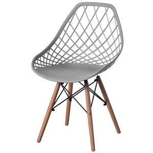 Fabulaxe Modern Grey Plastic Dining Chair