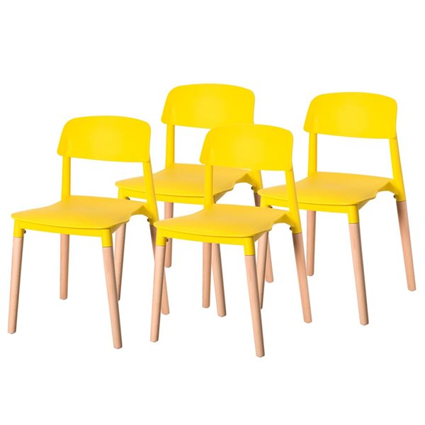 Chaise plastique jaune