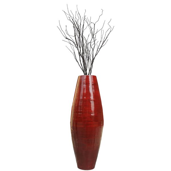 Uniquewise 37-in Red Bamboo Floor Vase