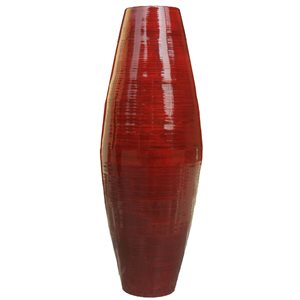 Grand vase Uniquewise de 37 po en bambou rouge