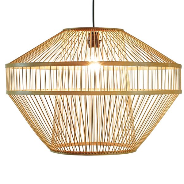 Lustre moderne/contemporain Vintiquewise à 1 lumière en rotin naturel