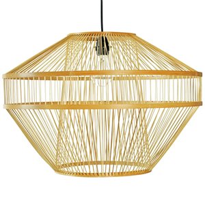 Lustre moderne/contemporain Vintiquewise à 1 lumière en rotin naturel