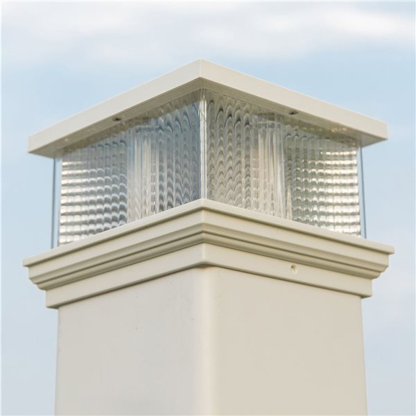 Gardenised 4.5-in x 6-in White LED Solar Post Cap Lights - 4-Pack