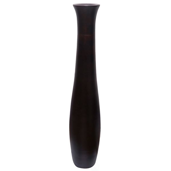 Grand vase Uniquewise de 30 po en bois de manguier brun