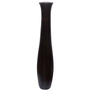 Grand vase Uniquewise de 30 po en bois de manguier brun