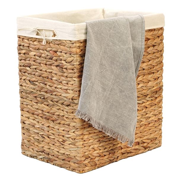 Panier à linge Vintiquewise de 15,75 po x 11,75 po x 19,75 po en jacinthe d'eau