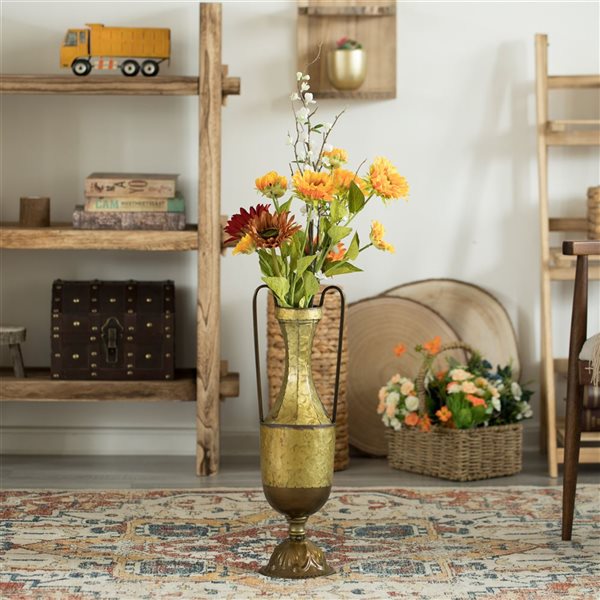 Tall Designer Floor Vase, large vase for home decor floor, Artificial  Rattan Floor Vase, Brown Floor Vase for Living Room or Hallway, 41 Inch  Tall Vase - Uniquewise