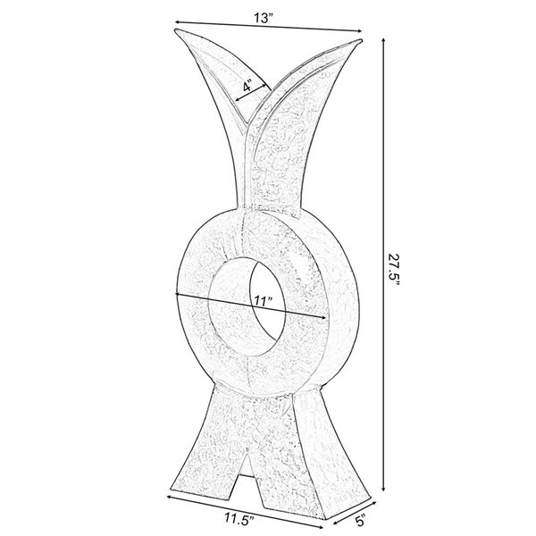 Grand vase Uniquewise de 27,5 po en métal doré