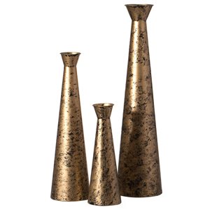 Uniquewise 31-in Gold Metal Floor Vases - Set of 3