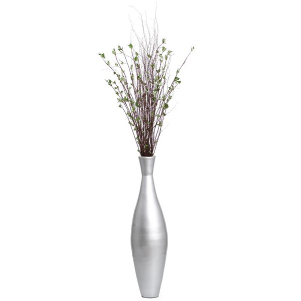 Grand vase Uniquewise de 33 po en bambou argenté