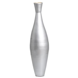 Grand vase Uniquewise de 33 po en bambou argenté