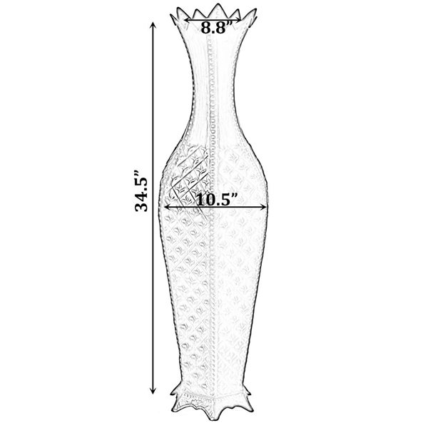 Grand vase Uniquewise de 35 po en métal brun