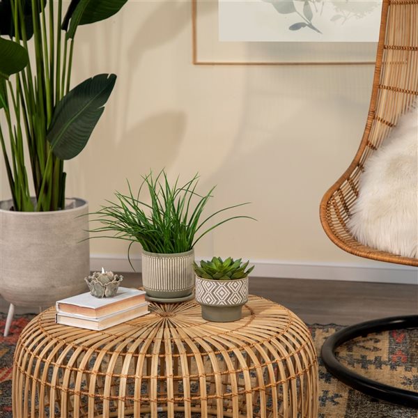 Sagebrook Home 5.5-in x 4.5-in Beige Ceramic Planter