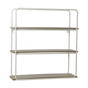 Sagebrook Home 15.75-in x 19-in x 6-in Grey/White Metal 3-Tier Wall Shelf