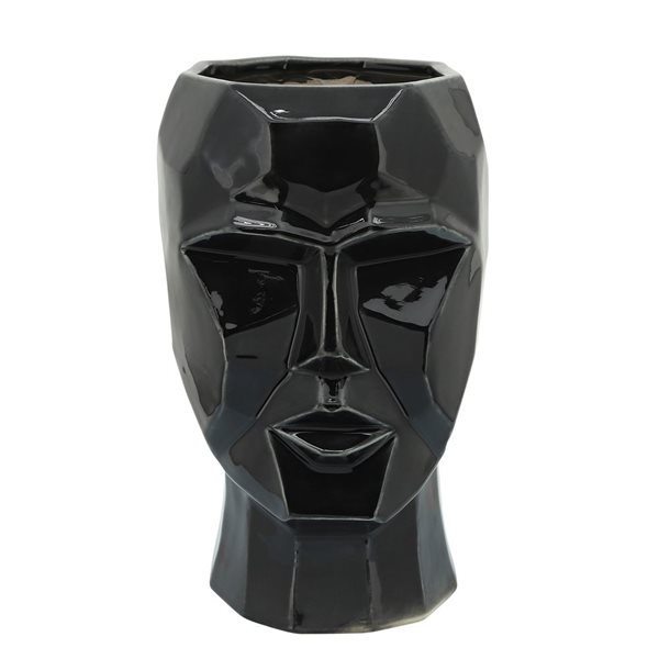 Sagebrook Home Black Ceramic Modern Face Vase 14791 02 RONA   332000695 MainImage 001 L 