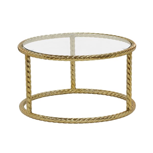 Sagebrook Home Gold Rope Side Table - 2-Piece