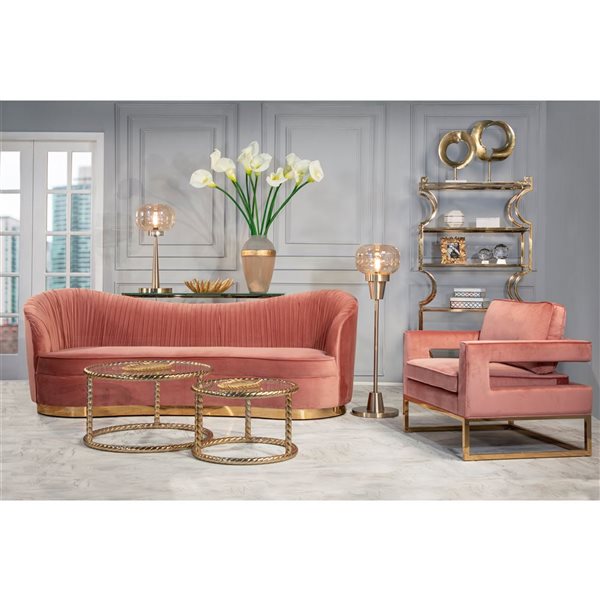 Sagebrook Home Gold Rope Side Table - 2-Piece