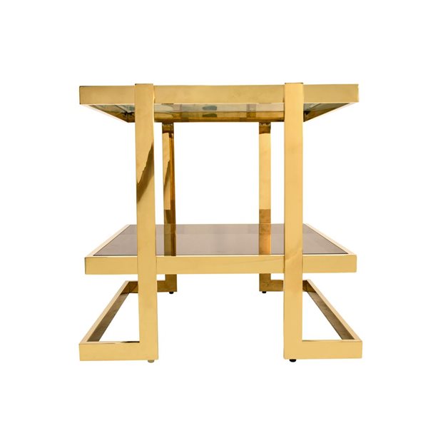 Sagebrook Home Gold Glass Square End Table