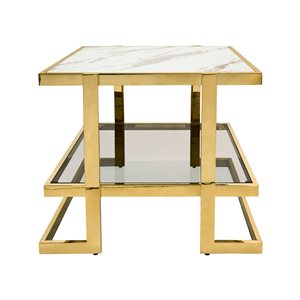 Sagebrook Home Gold Glass Square End Table