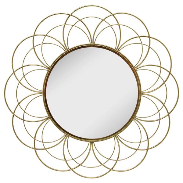 Sagebrook Home 32-in x 1-in Round Gold Framed Wall Mirror 14918 | RONA