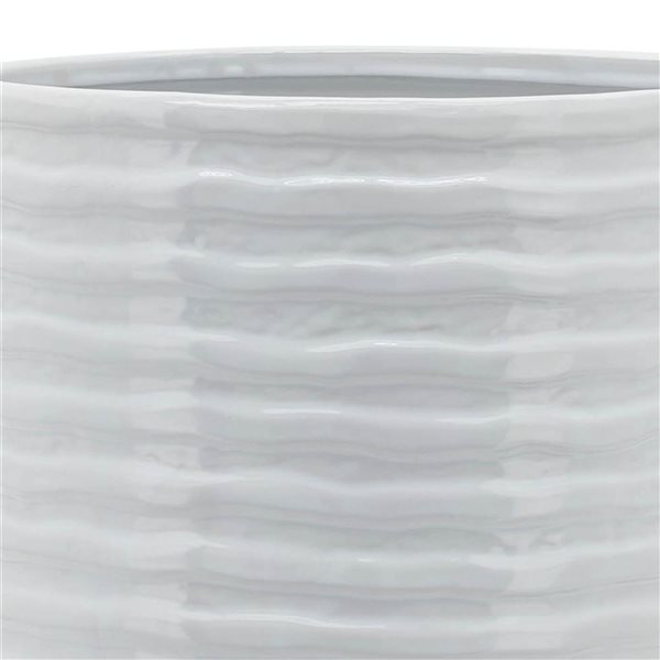 Sagebrook Home 11-in x 12-in White Ceramic Planter on Stand