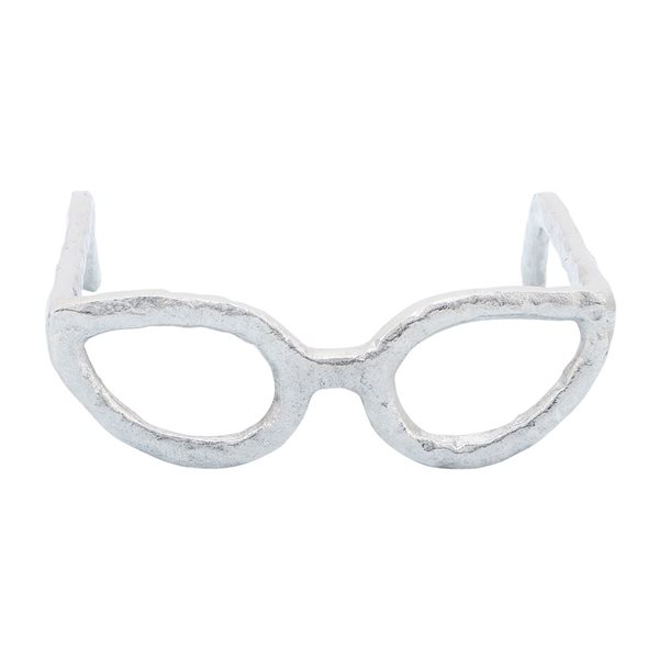 Sagebrook Home Silver Aluminum Contemporary Glasses Sculpture