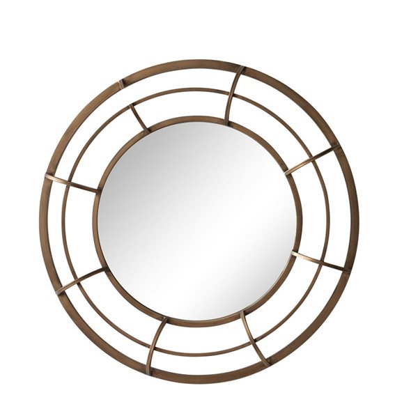 Sagebrook Home 28-in x 3-in Round Gold Framed Wall Mirror