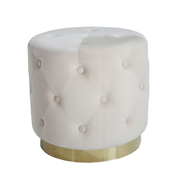 Beige round deals ottoman