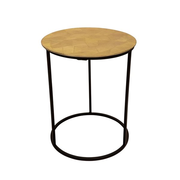 Sagebrook Home Gold/Black Side Table - 2-Piece