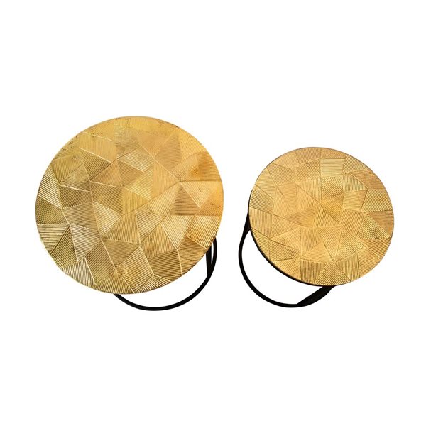 Sagebrook Home Gold/Black Side Table - 2-Piece