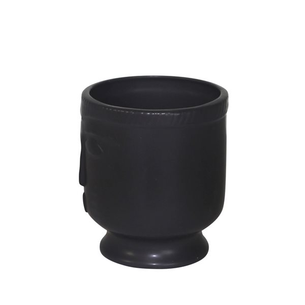 Sagebrook Home Black Ceramic Modern Face Vase with Base